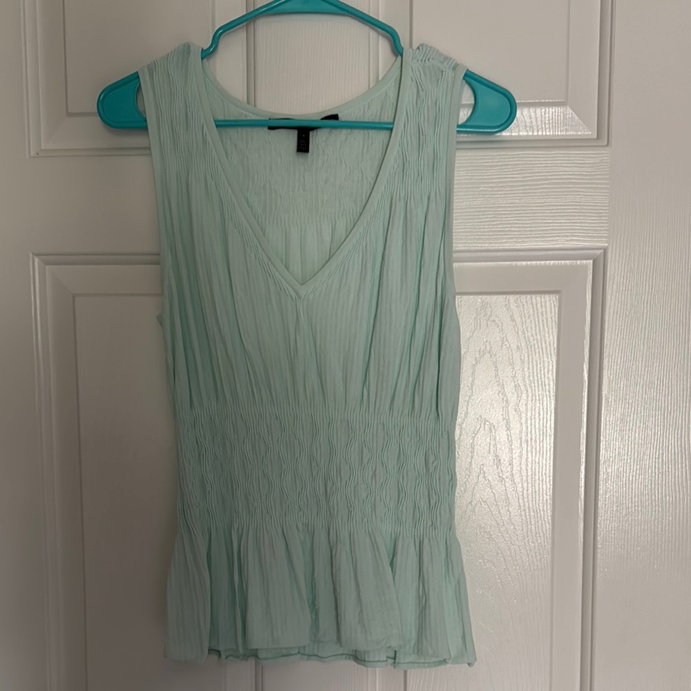 White House Black Market Light Green Tank Top